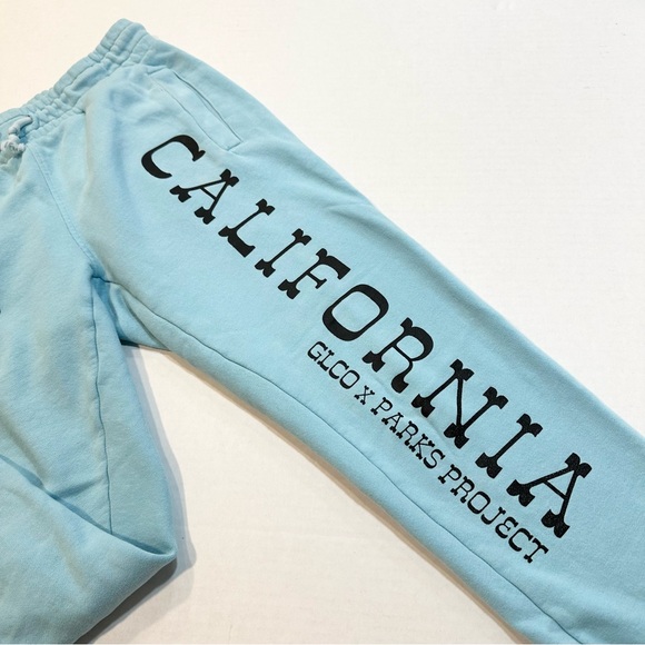 Parks Project x GLCO Big Sur Fleece Graphic Sweatpants Light Blue, Size XS - Picture 8 of 13
